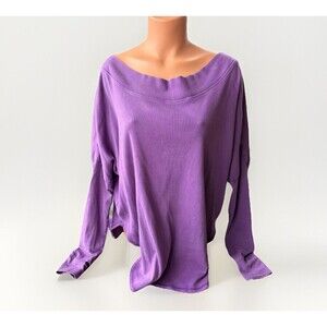 Free People Movement Simply Layer Purple Top Shirt Long Sleeve Size M Open Back